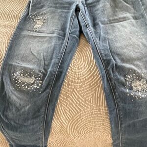 Whbm denim jeans with sequins